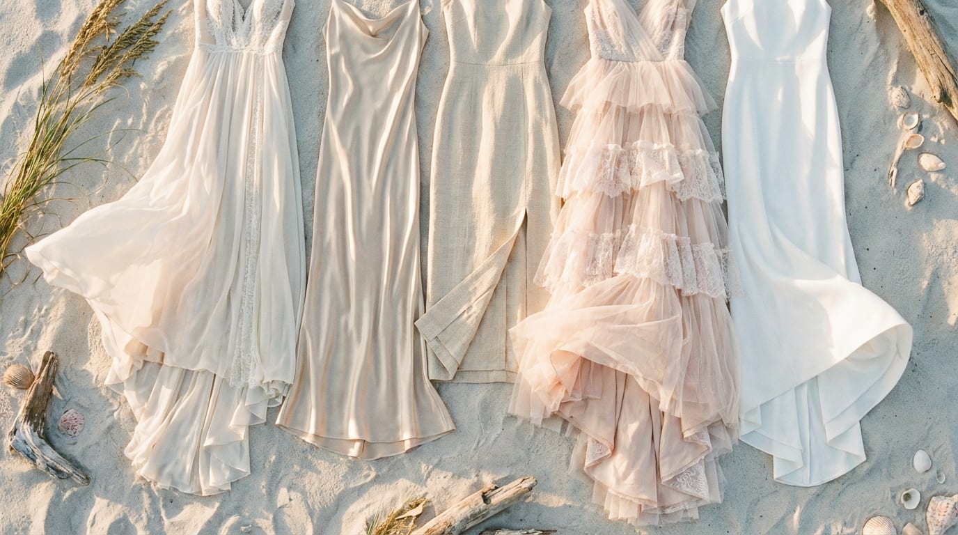 beach boho two piece wedding dress Two Pieces Lace Top Short Sleeves Wedding Dresses MW772 main image 1