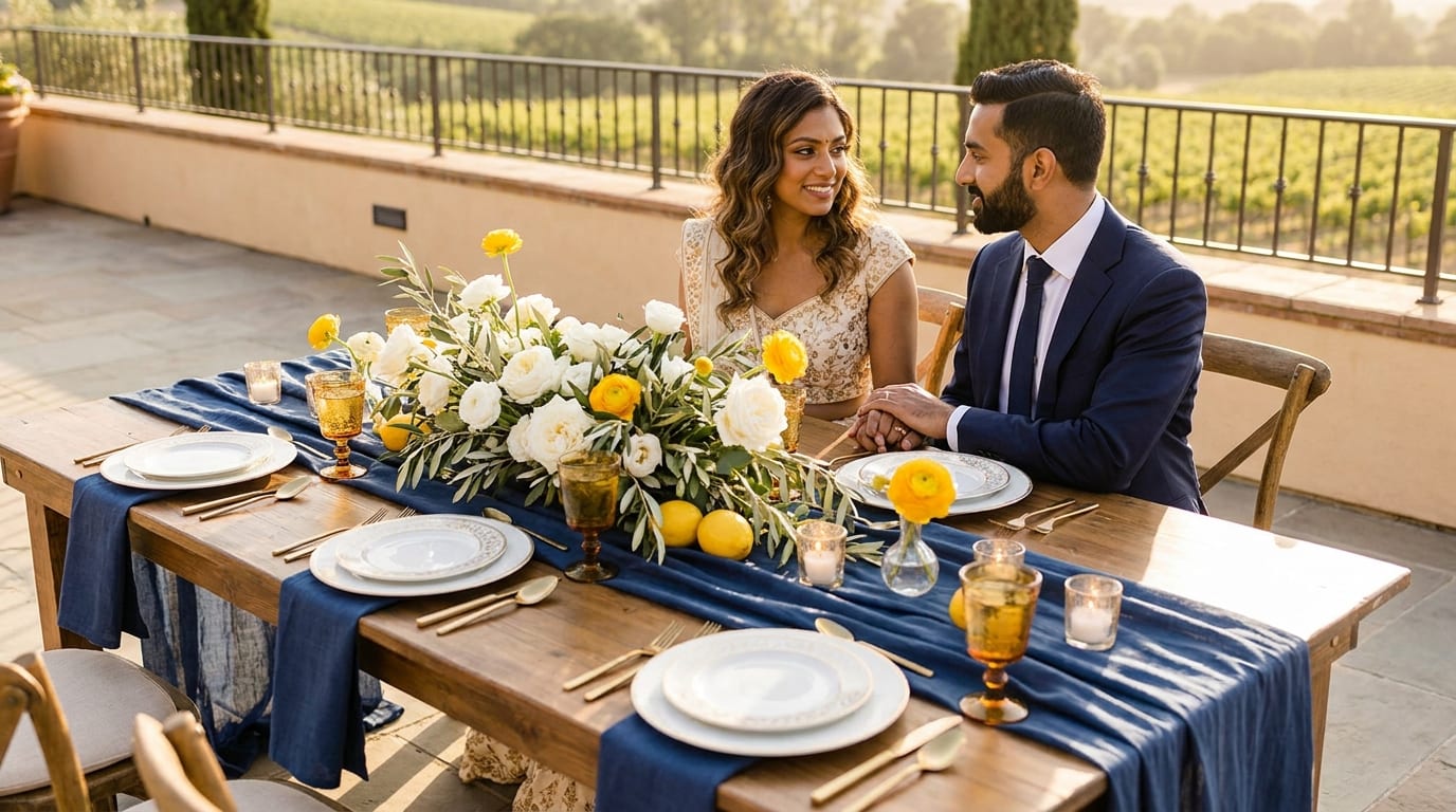 Mediterranean Elegance: Navy, White, and Lemon Yellow