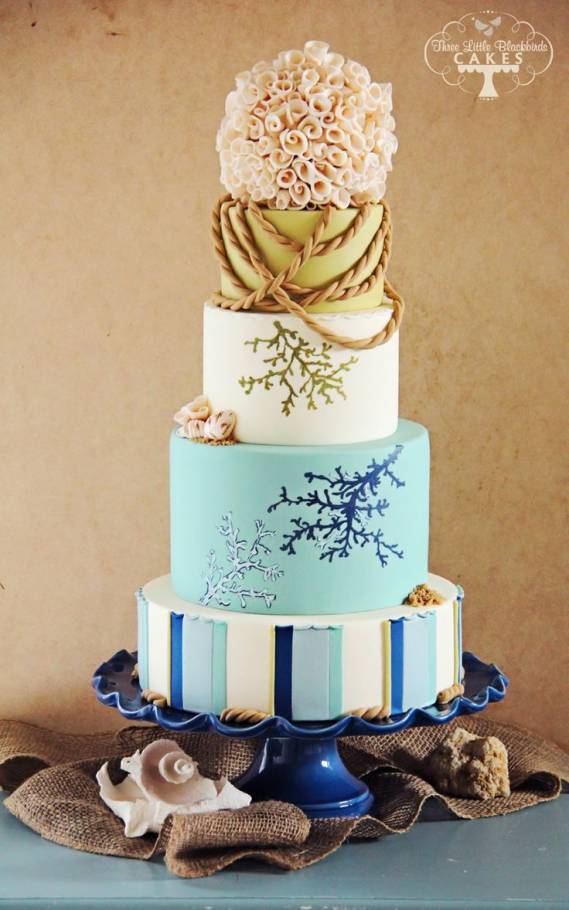 Gorgeous Beach-Themed Wedding Cakes - BeachBride.com